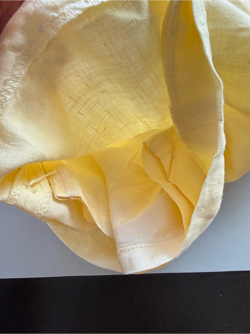vtg 90s JSong Collection Butter Yellow Linen Tapered Ankle Pants 14 Minimalist - Picture 9 of 11